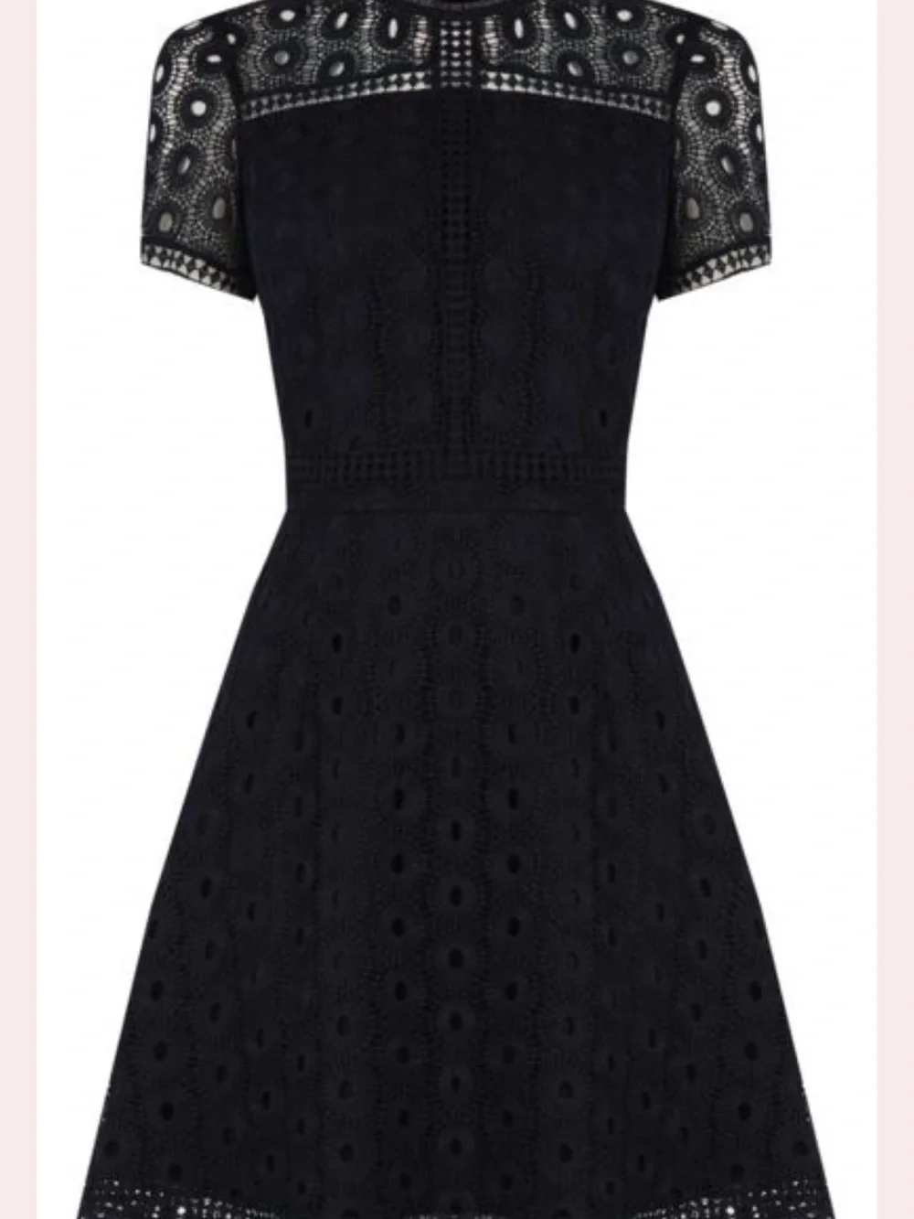 Warehouse Navy Lace Short Skater Dress XS / size 2